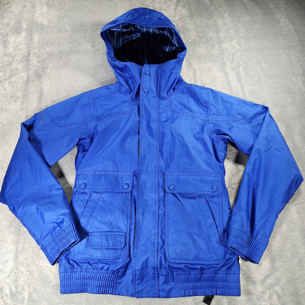 Burton Dryride Snowboard Jacket Blue Hood Womens Small